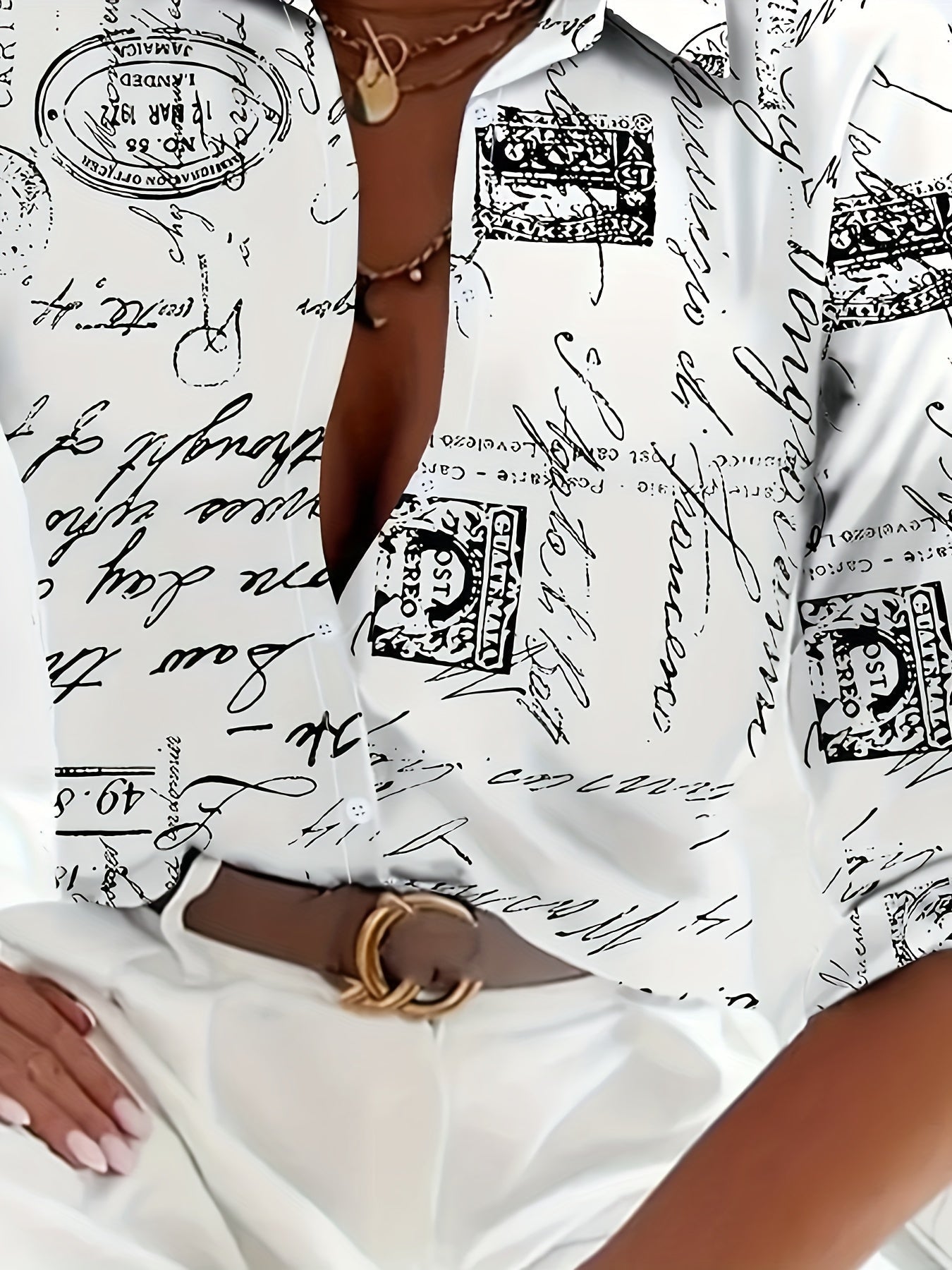 Women's - Linen Shirt - Elegant Long Sleeve - Breathable Casual Top with Button Placket & Collar