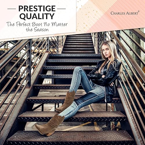 Modern Distressed Western Cowgirl Boots with Pull Tabs