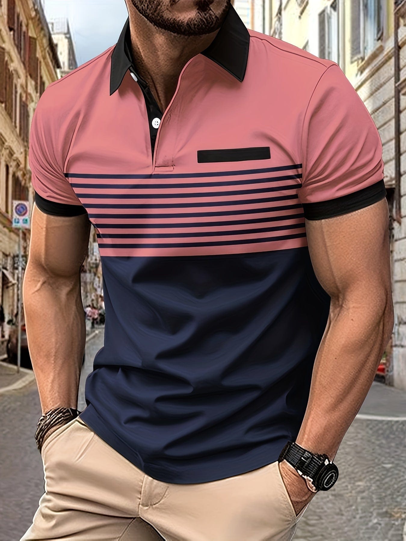 Louis|Men's Striped Summer Polo Shirt