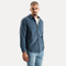 Men's long-sleeved warm button-down shirt with V-neck