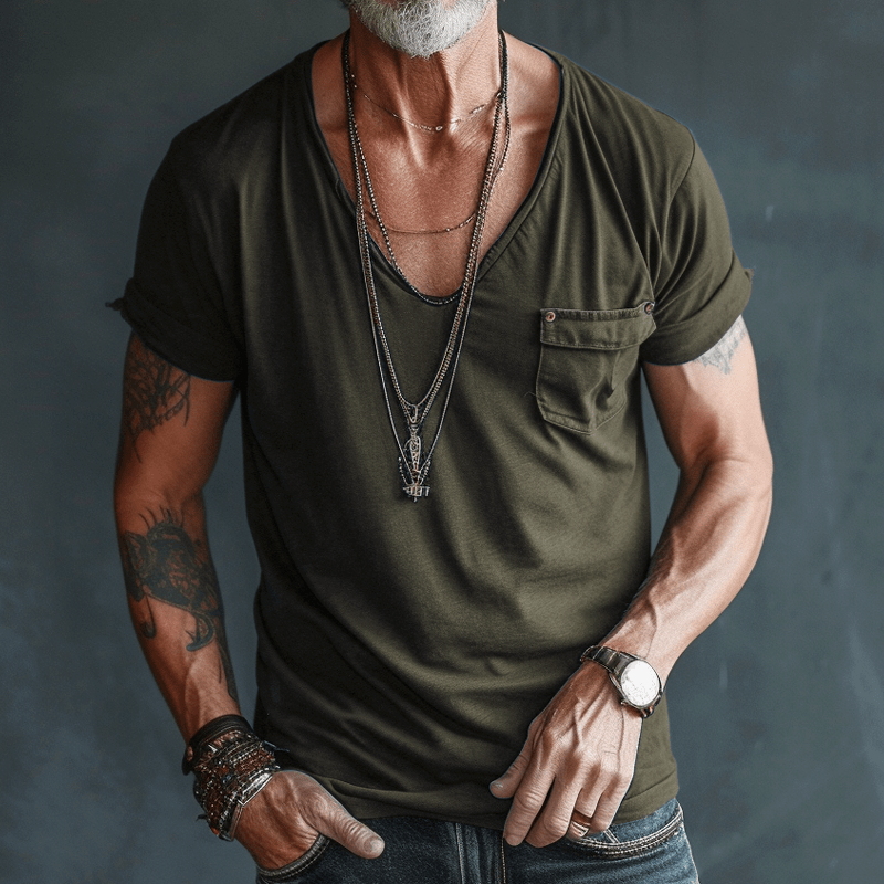 Men's - Cargo T-Shirt - Comfortable Cotton - Casual Style for Everyday Wear - Essential Wardrobe Staple