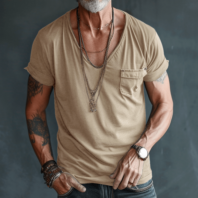Men's - Cargo T-Shirt - Comfortable Cotton - Casual Style for Everyday Wear - Essential Wardrobe Staple