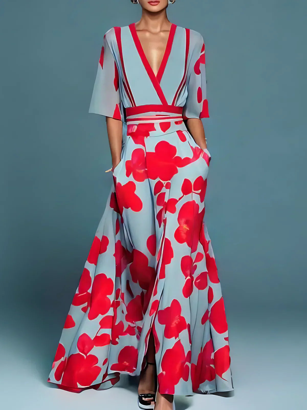 ELIZA | ELEGANT FLOWER PATTERN DRESS