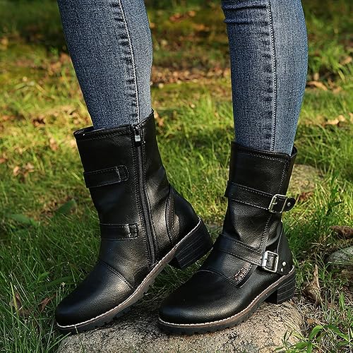Mid-Calf Leather Boots for Women