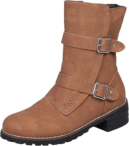 Mid-Calf Leather Boots for Women
