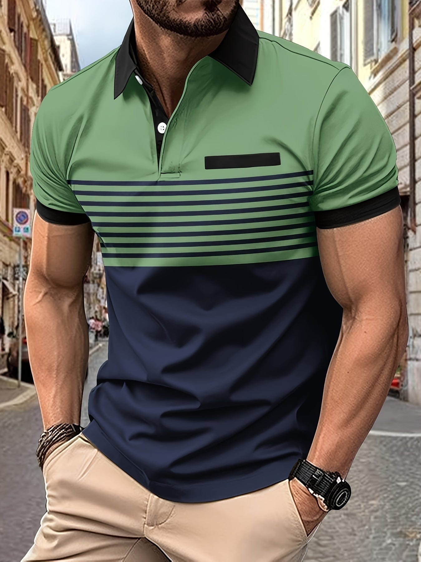 Louis|Men's Striped Summer Polo Shirt