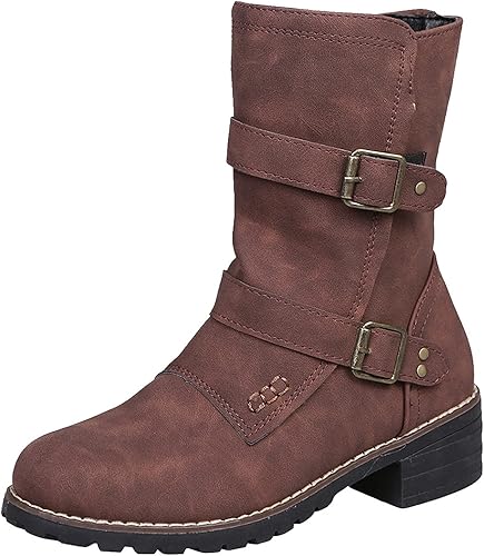 Mid-Calf Leather Boots for Women