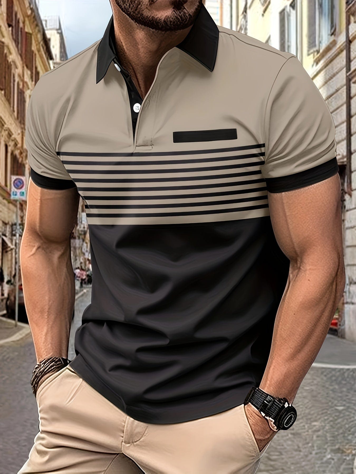Louis|Men's Striped Summer Polo Shirt