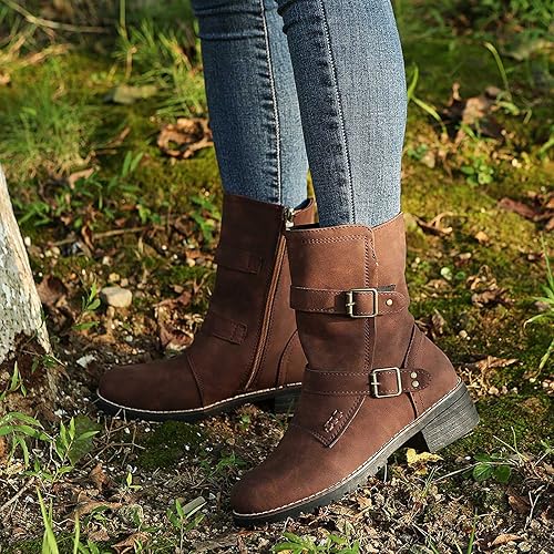 Mid-Calf Leather Boots for Women