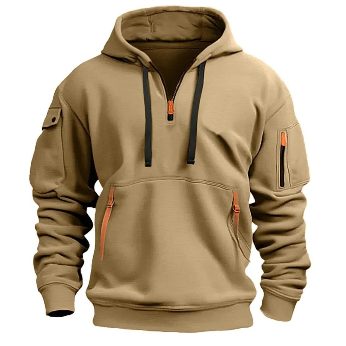 Half-zip hoodie for men