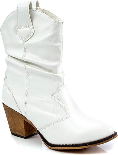 Modern Distressed Western Cowgirl Boots with Pull Tabs