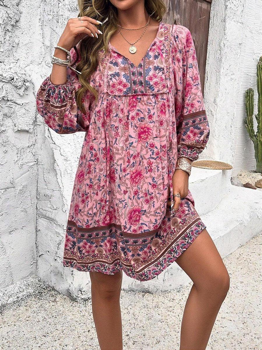 Cute mini dress with V-neckline