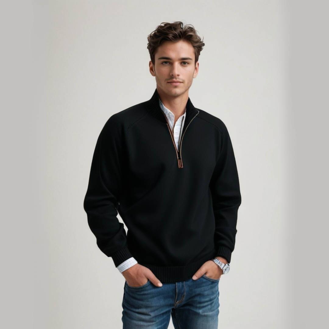 Comfortable men's sweater with zipper | Perfect for all seasons