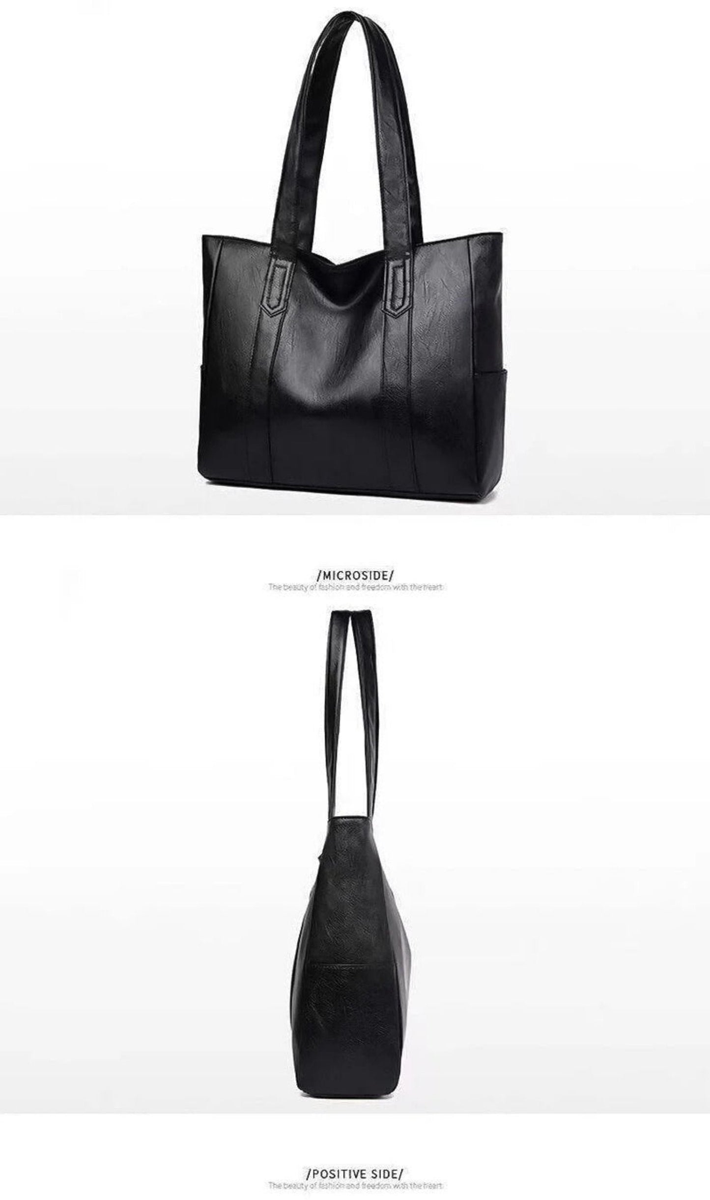Vintage Leather Shoulder Bag - Classic - Fashionable Women - For Every Day