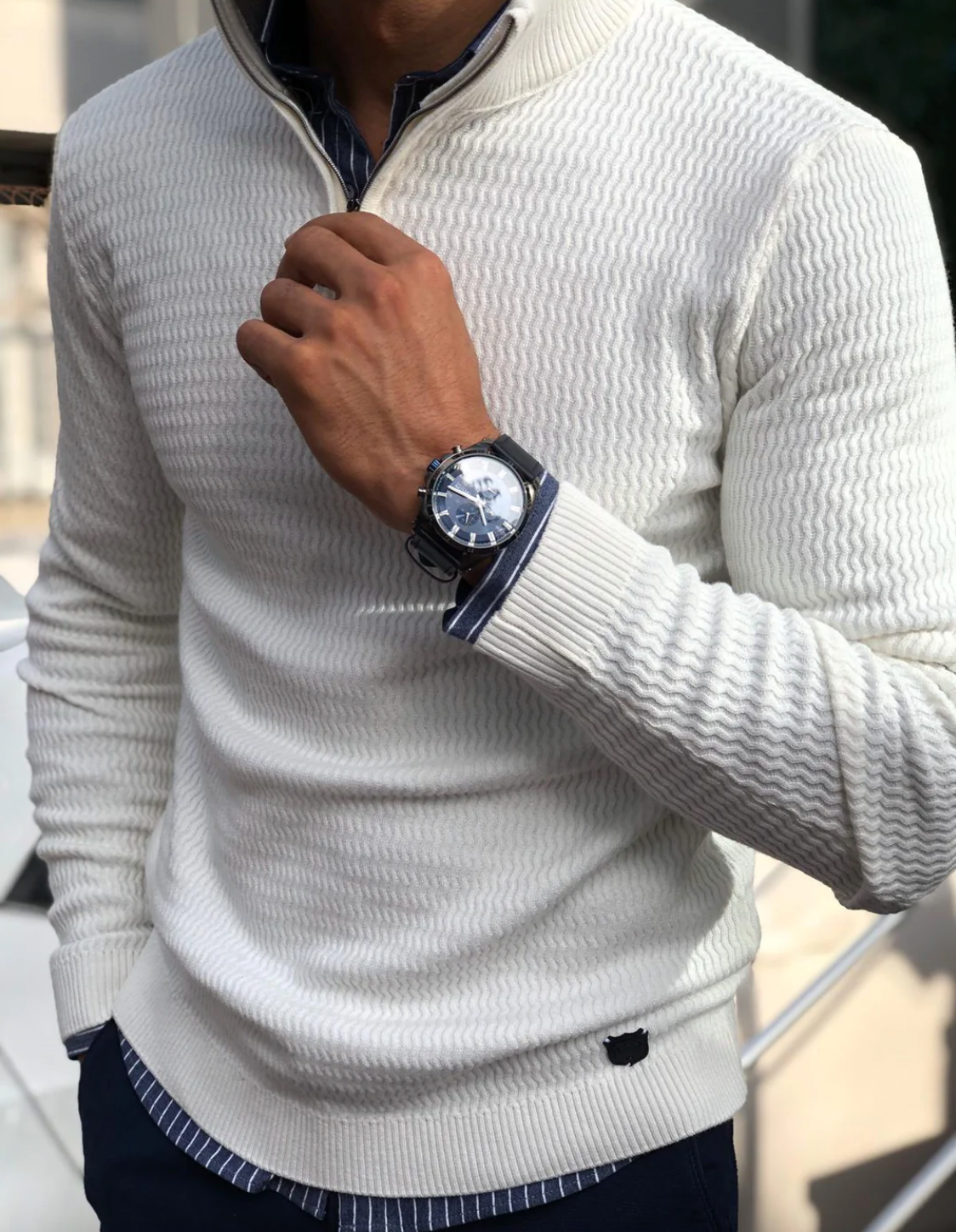 Simon | Elegant pullover with zipper