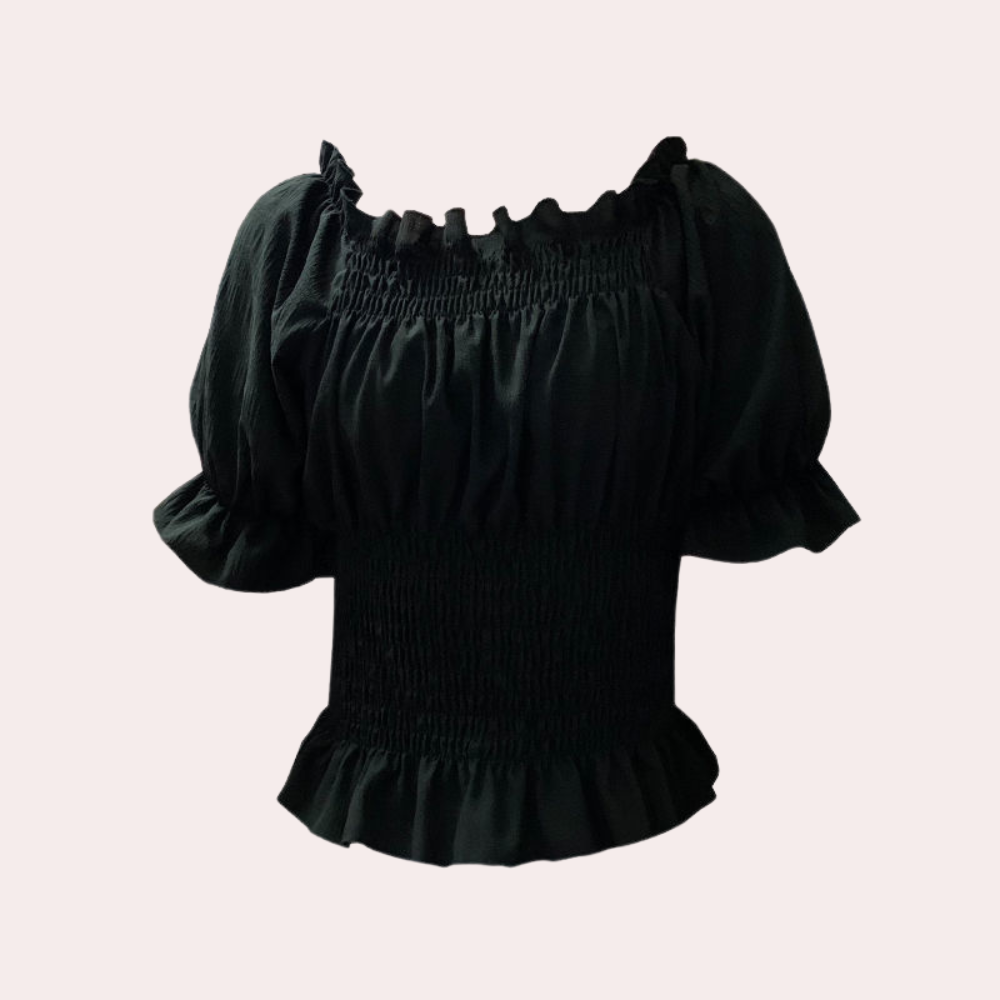 Agnes - Modern Summer Blouse with Puff Sleeves in Lightweight Fabric