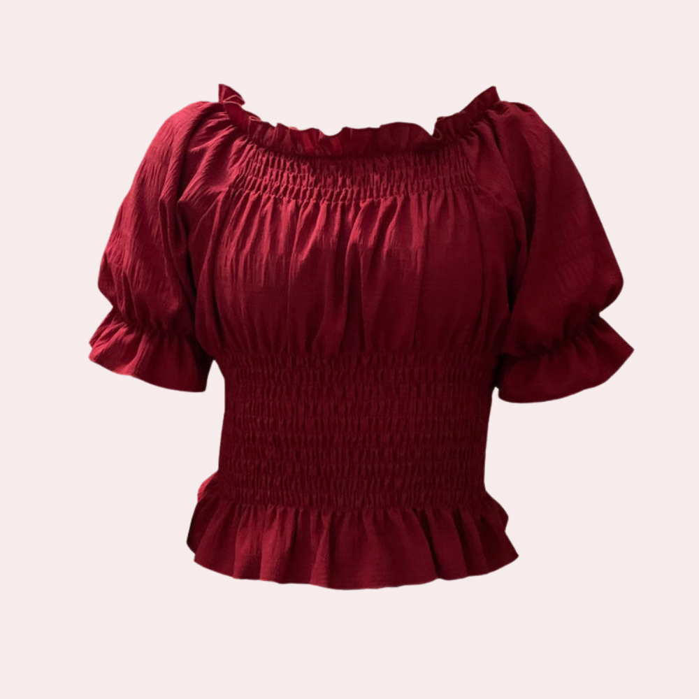Agnes - Modern Summer Blouse with Puff Sleeves in Lightweight Fabric