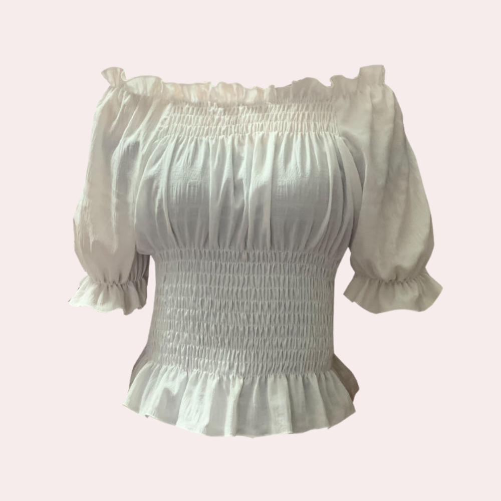 Agnes - Modern Summer Blouse with Puff Sleeves in Lightweight Fabric