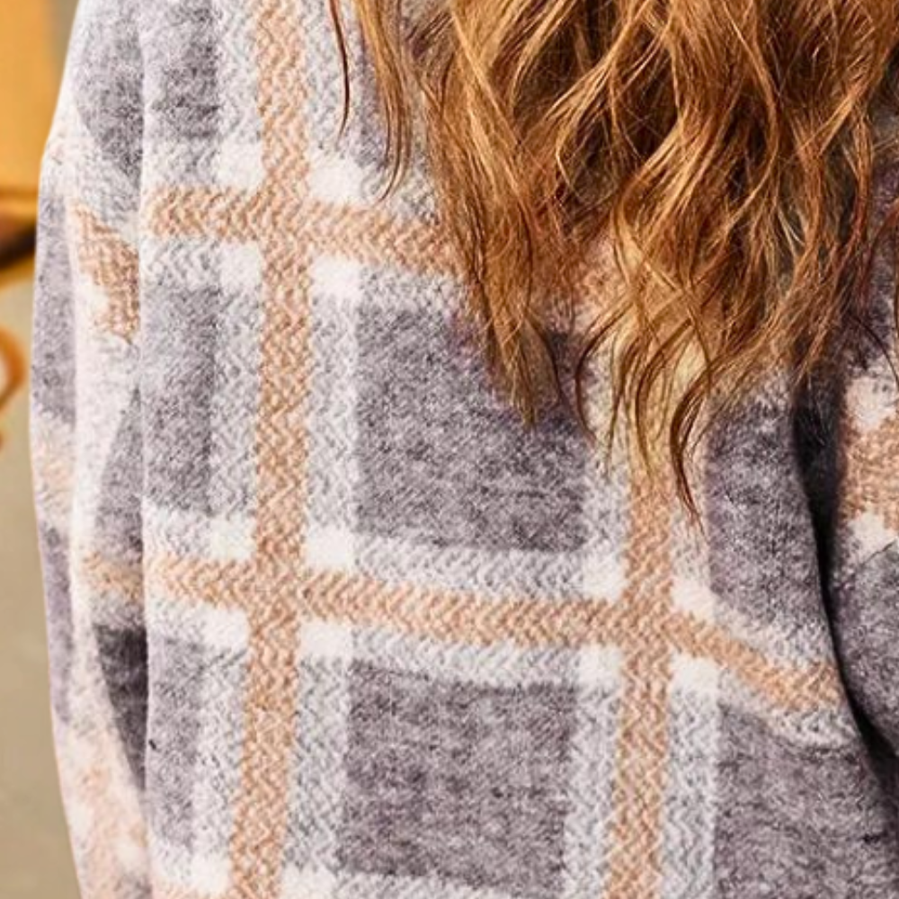 Vesperina - Stylish plaid cardigan for women