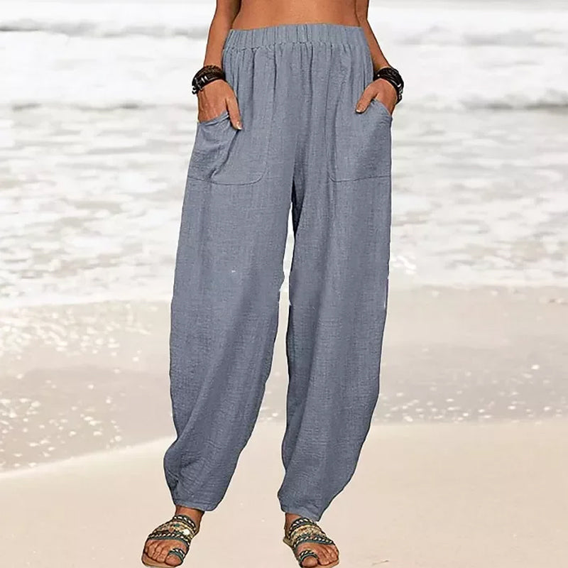 Women's new solid color loose casual harem pants