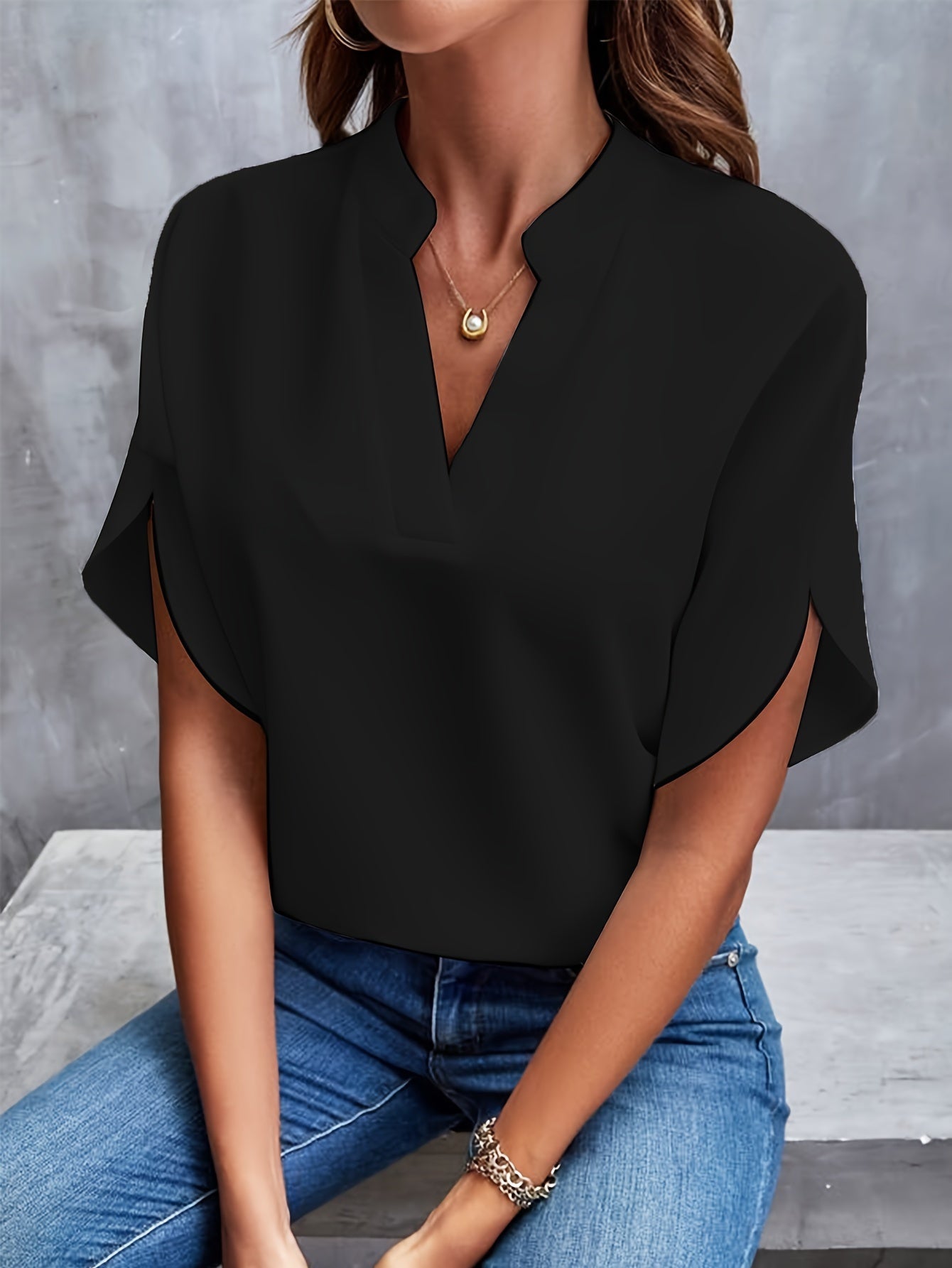 Zandra Blouse | Women’s Lightweight Elegant Blouse with Soft Drape and Classic Collar