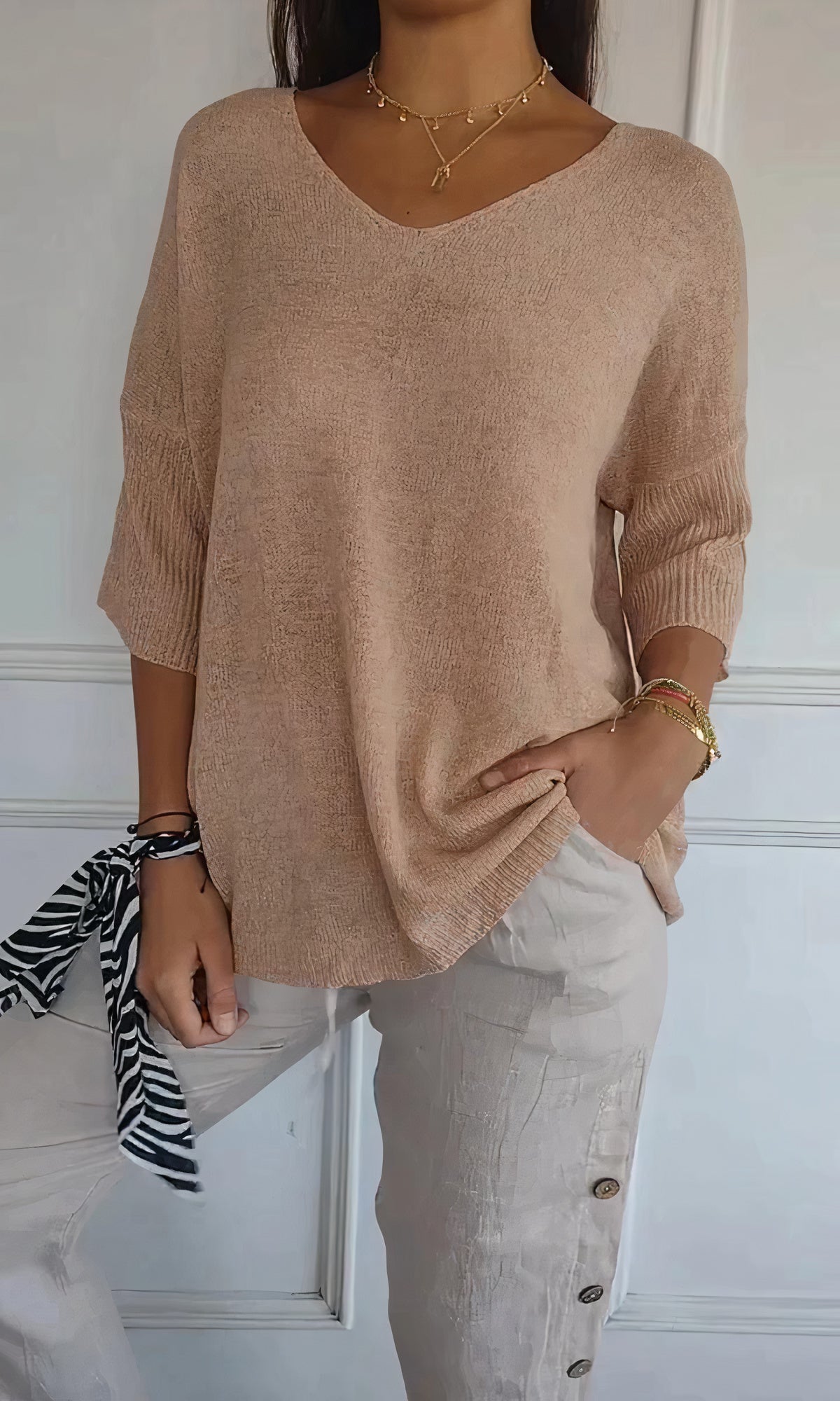 V-neck knitted top - Evi