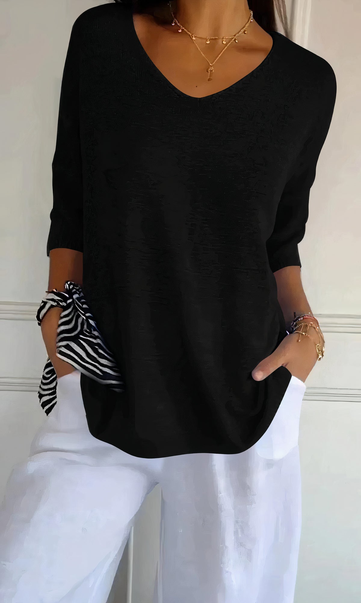 V-neck knitted top - Evi