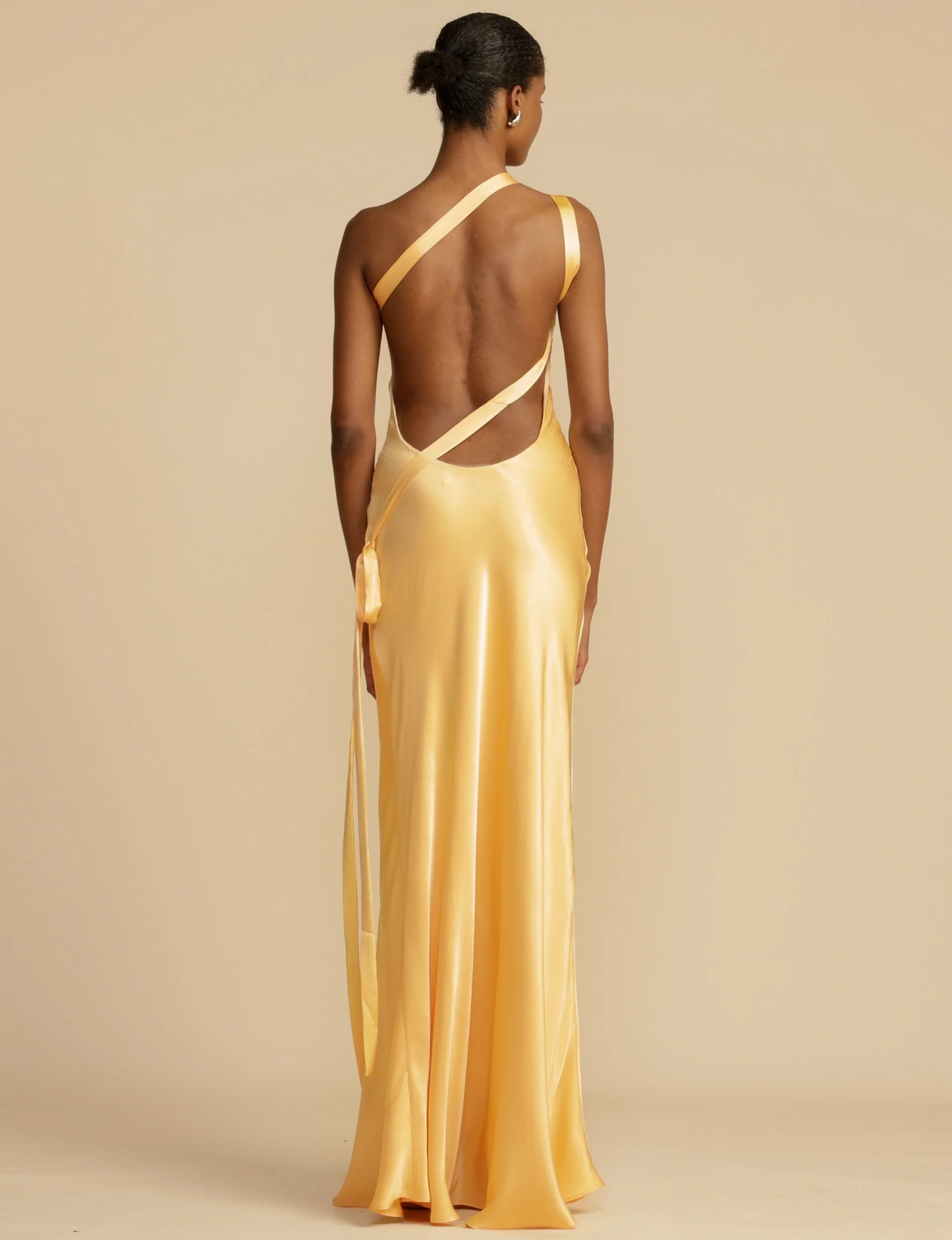 Helga - Assymetric Satin Dress for Summer Occasions