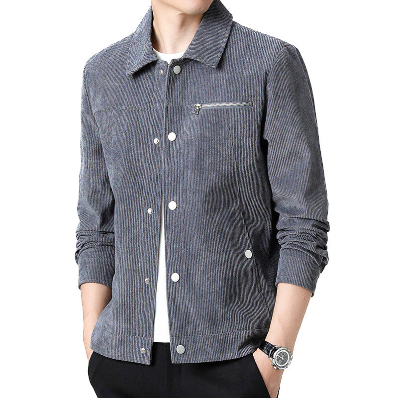 High-quality men's classic velvet transition jacket
