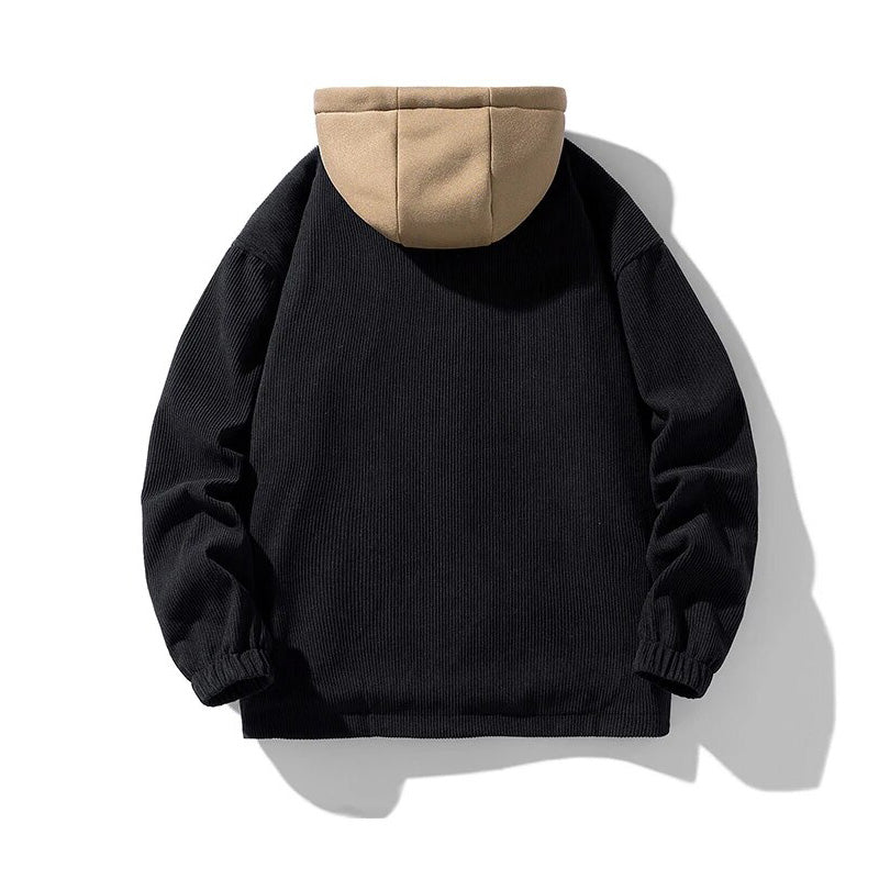 Men's hooded corduroy jacket - Lined