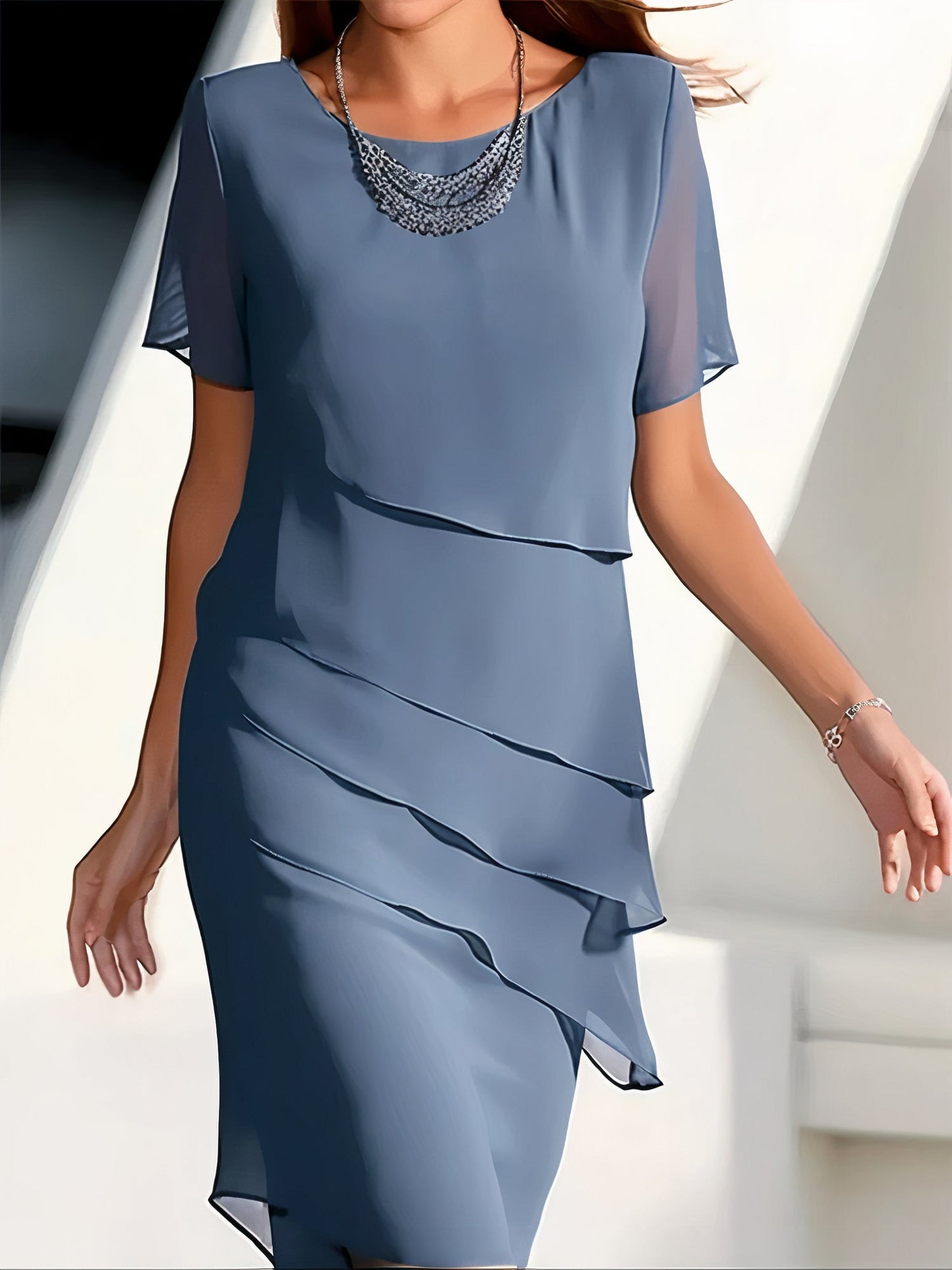 Nadine - pleated chiffon dress