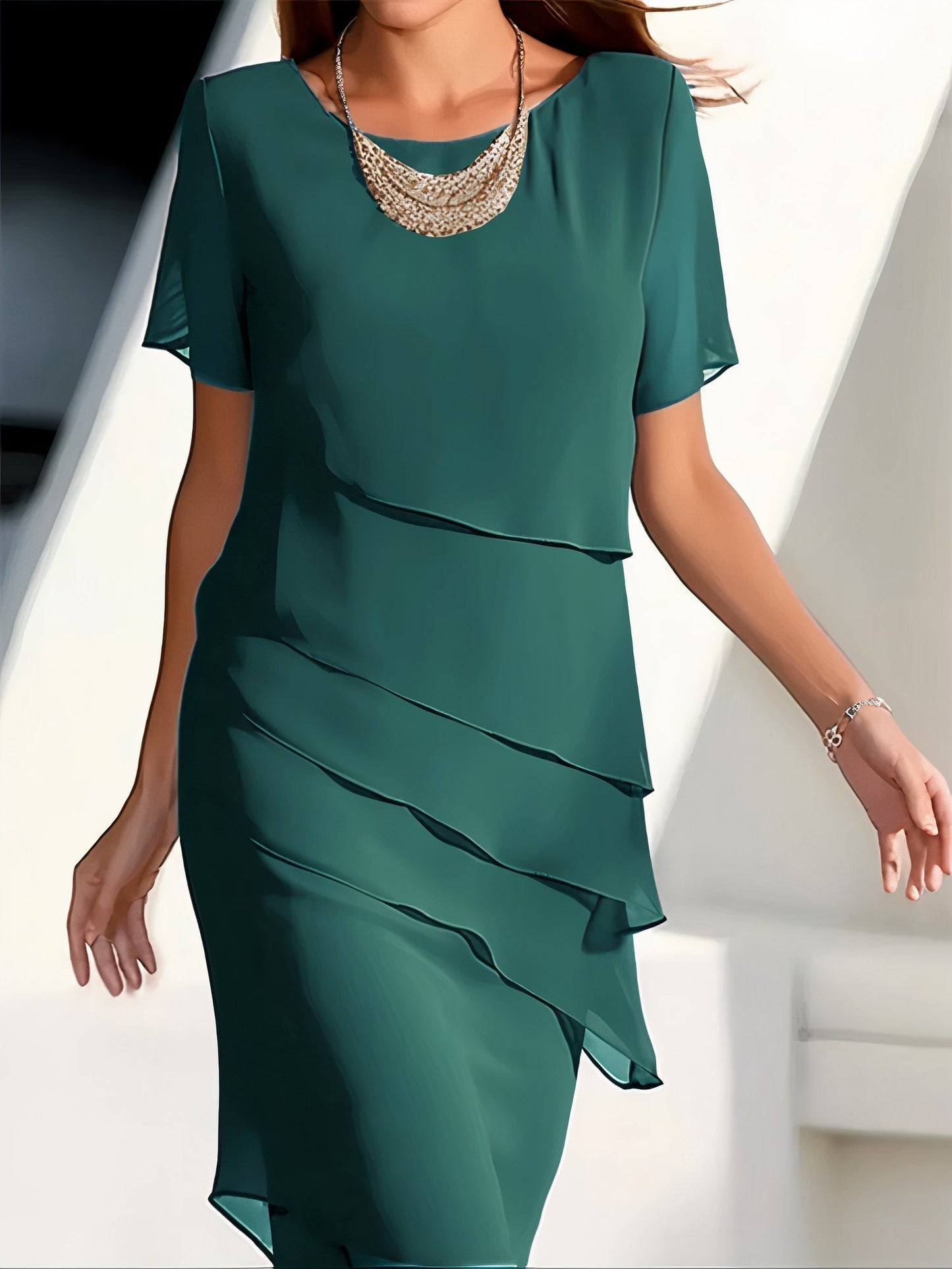 Nadine - pleated chiffon dress