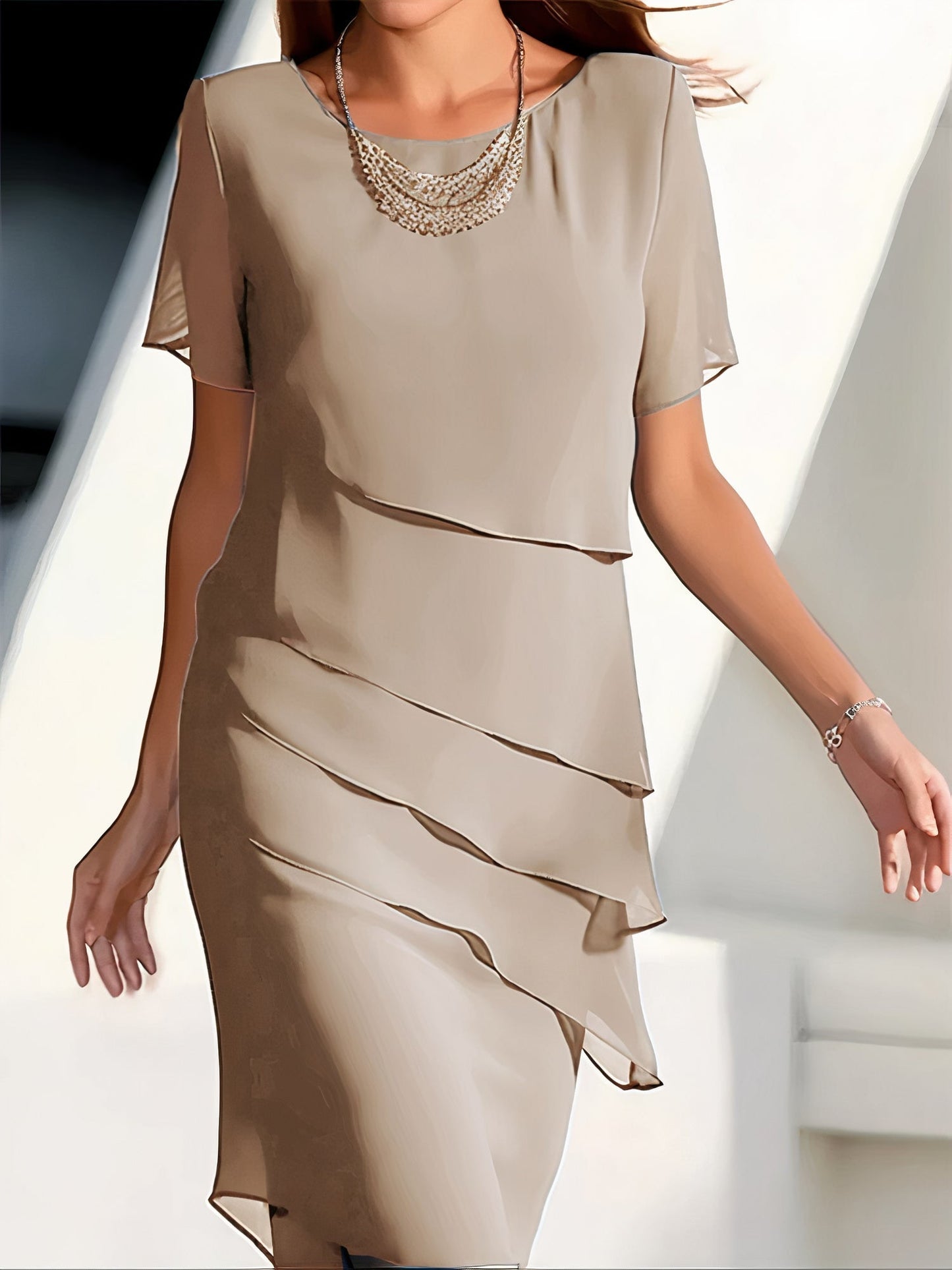 Nadine - pleated chiffon dress