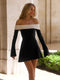 Off-Shoulder Bodycon Mini Dress with Long Sleeves for Women