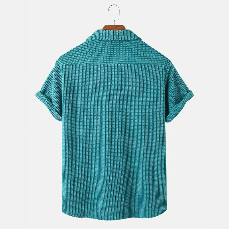 Women's - Waffle Shirt - Soft Cotton Blend - Cosy Layering Essential for Stylish Comfort