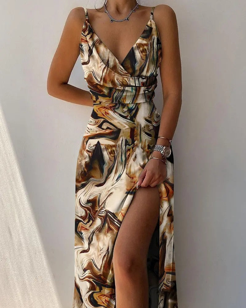 Ivory - V-neck dress