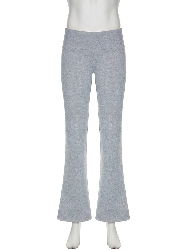 Low Waisted Flared Trousers