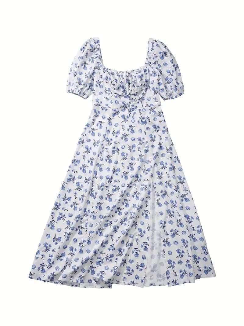 Sundress - Floral - Puff Sleeve - Summer Dress - Maxi Dress
