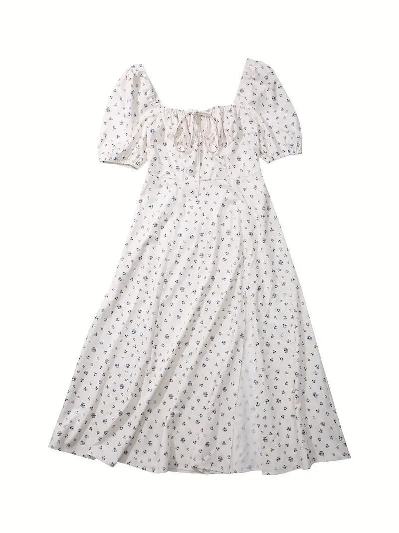 Sundress - Floral - Puff Sleeve - Summer Dress - Maxi Dress