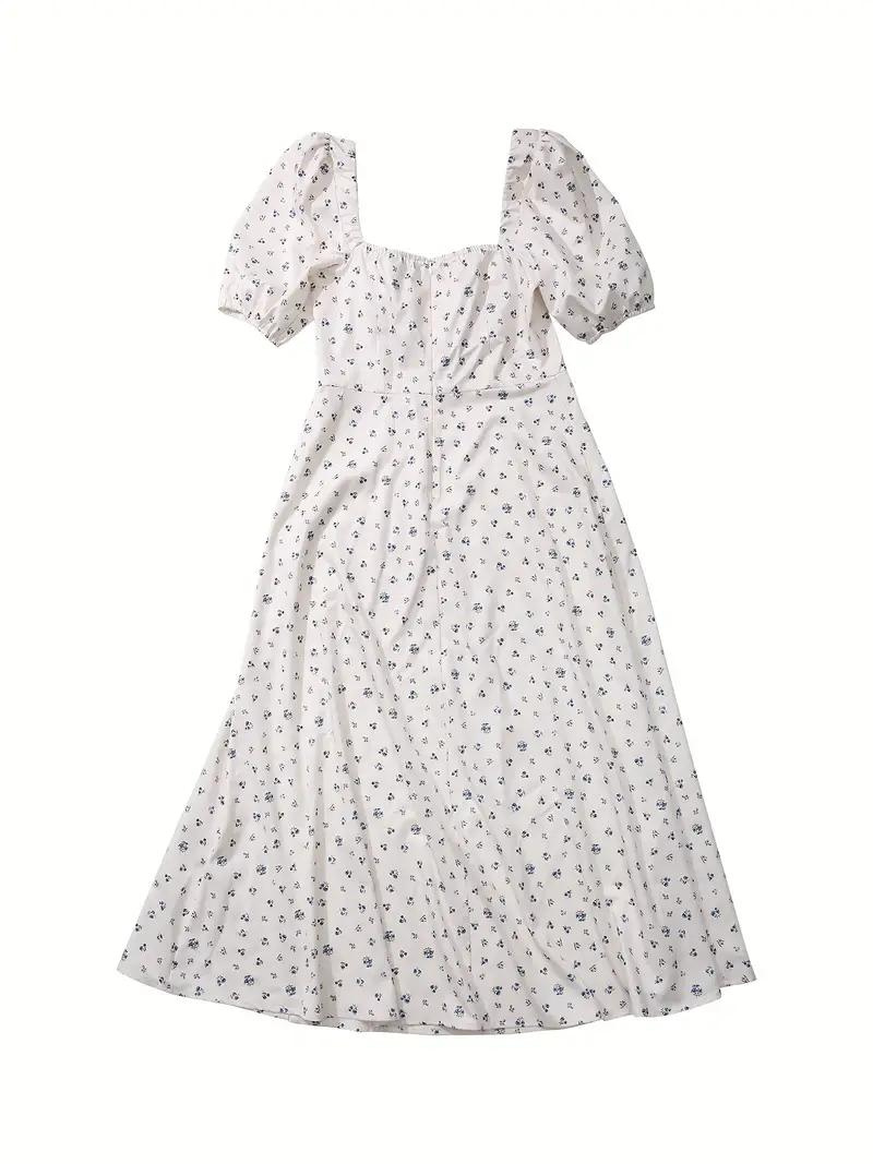 Sundress - Floral - Puff Sleeve - Summer Dress - Maxi Dress