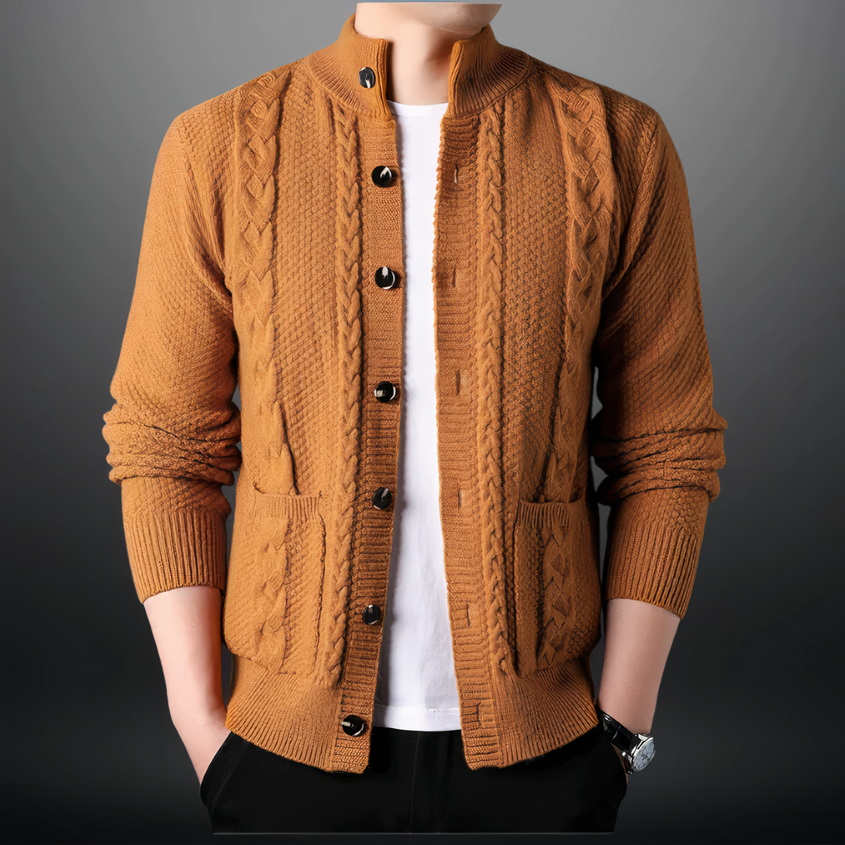 Fashionable knitted cardigan for men - Toby
