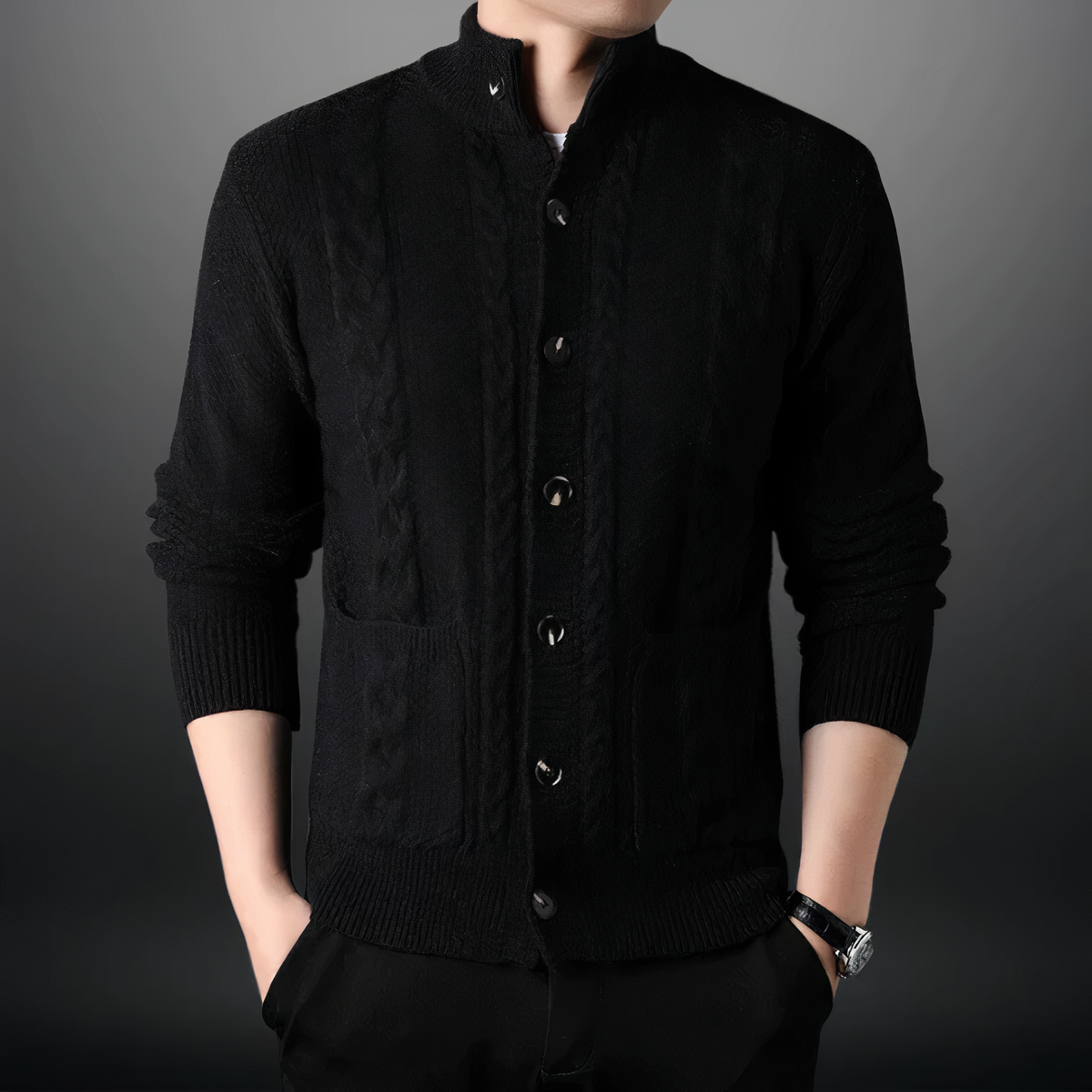 Fashionable knitted cardigan for men - Toby