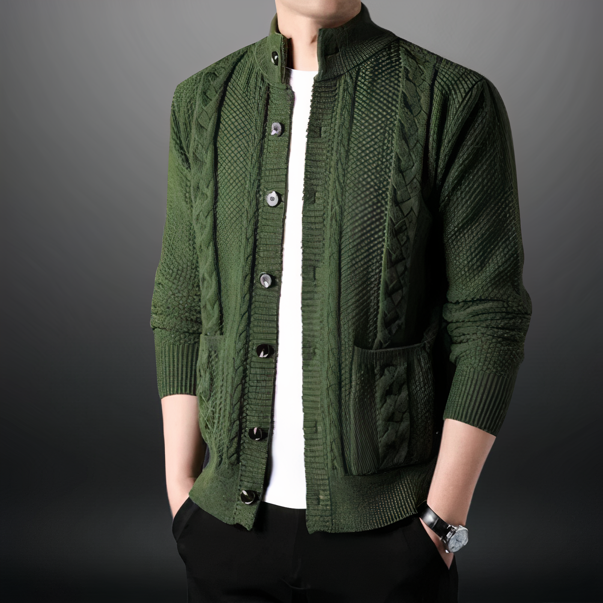 Fashionable knitted cardigan for men - Toby