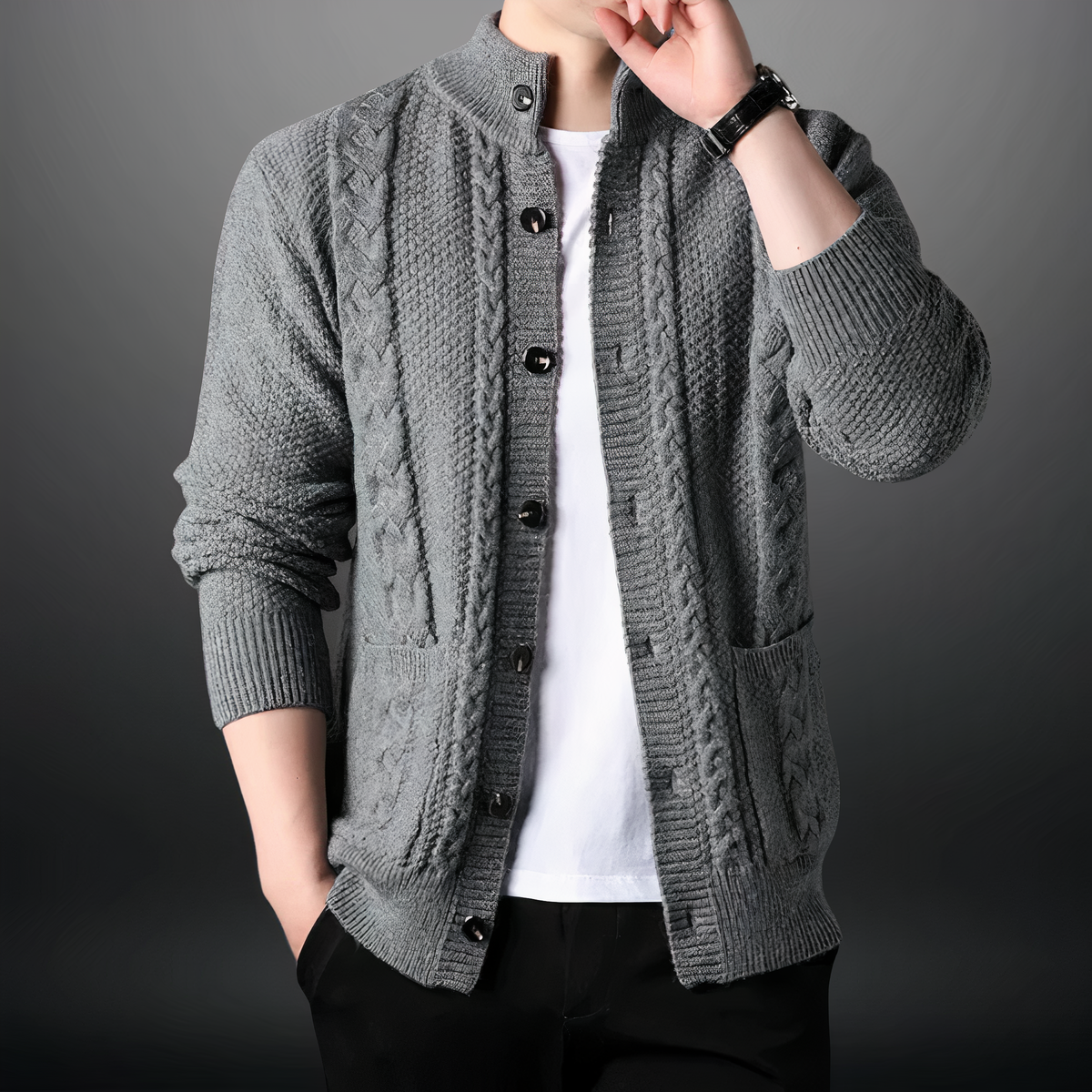 Fashionable knitted cardigan for men - Toby