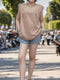 Women's - Sleeveless Linen Shirt - Viscose Linen with Lace Trim - Stylish and Comfortable Summer Top