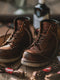Full grain leather men's Moc Toe work boots