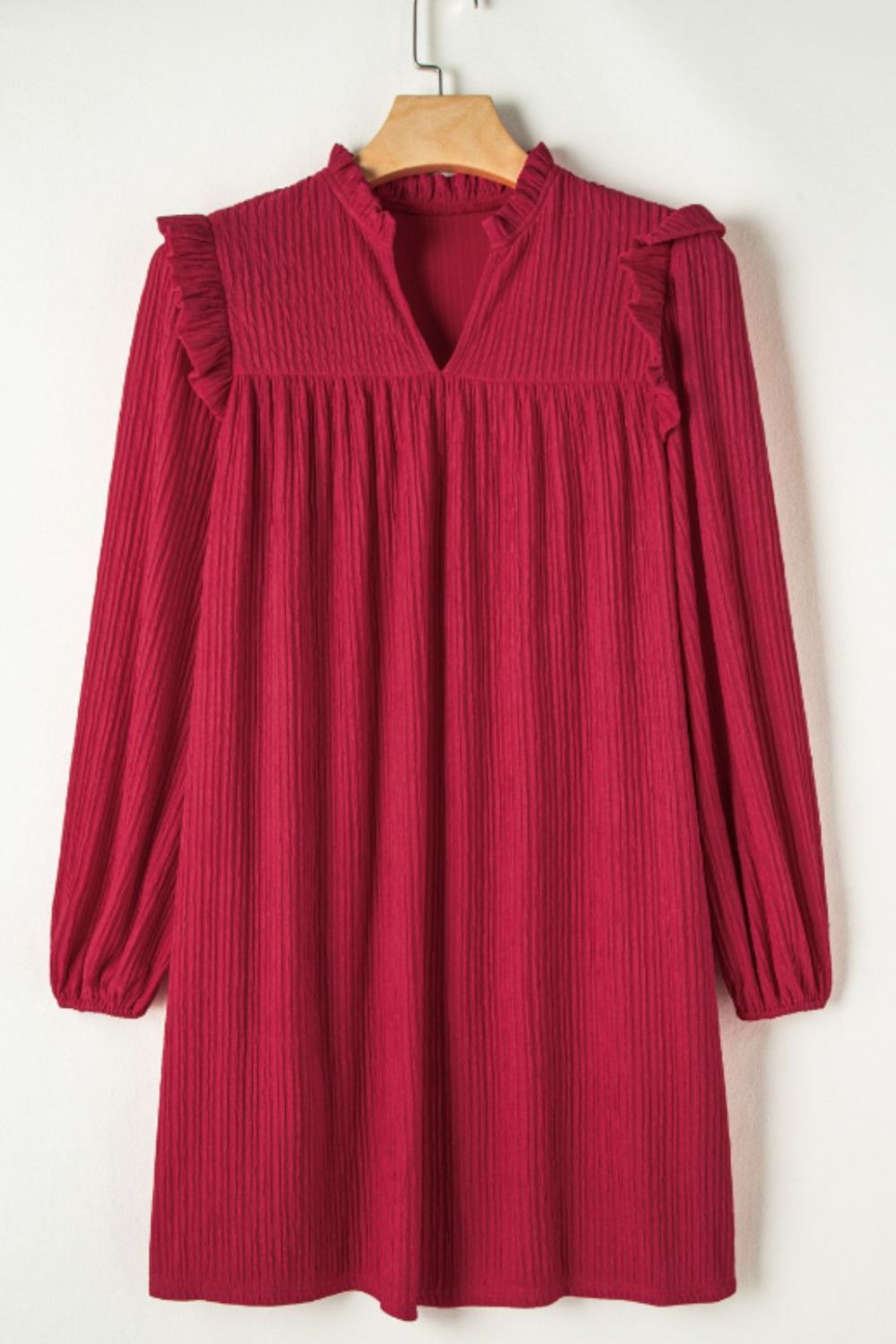 Danissa - Long sleeve dress with ruffles and notches