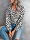 Women's - V-neck Style Blouse - Leopard Pattern - Trendy and Stylish Top for Any Occasion