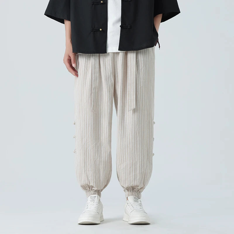 Men's elegant cotton-linen summer trousers - Marcelino
