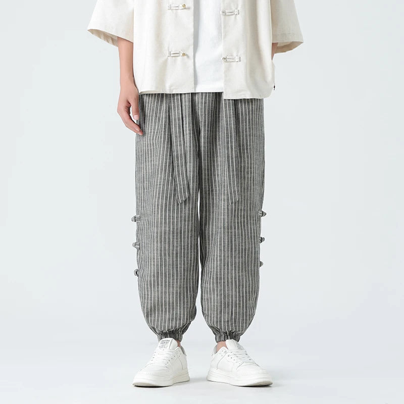 Men's elegant cotton-linen summer trousers - Marcelino